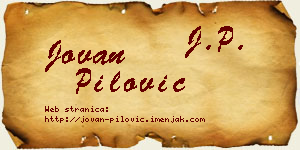 Jovan Pilović vizit kartica